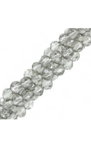 Faceted glass beads 3x2mm disc - Black Diamond-pearl shine coating